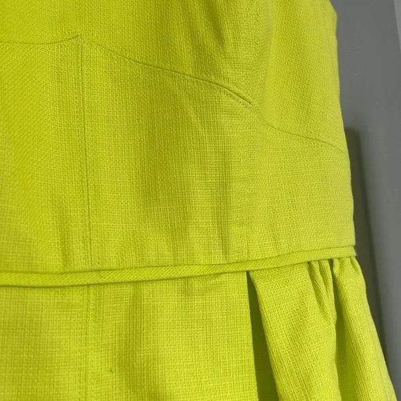 Chartreuse Linen Sheath Dress - Picture 3 of 7